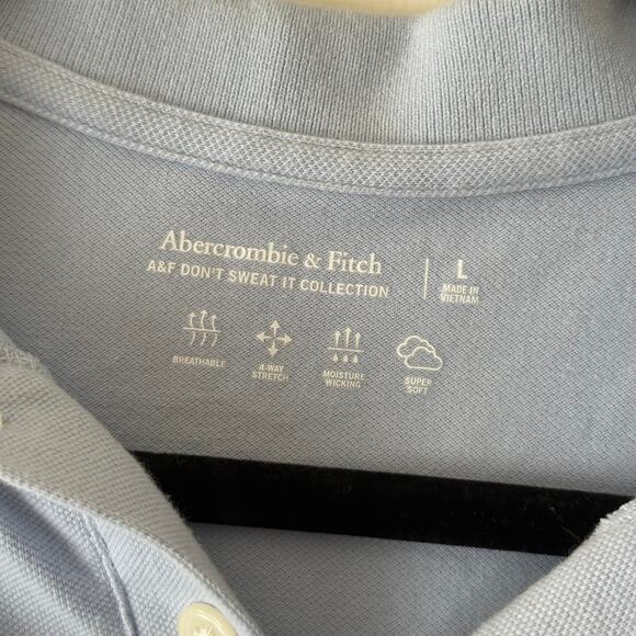 Abercrombie&Fitch Lt Blue ShortSleeve Polo Don't Sweat Collection w/Moose Logo-L - Picture 4 of 5